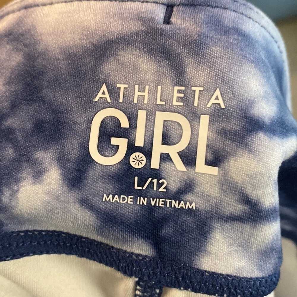 Athleta Girl Cropped Tie Dye Leggings & Tank Top Set Size Girls Large (12)